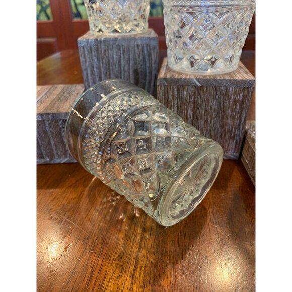 Anchor Hocking Wexford Diamond Cut Lowball Glasses. - Picture 4 of 6